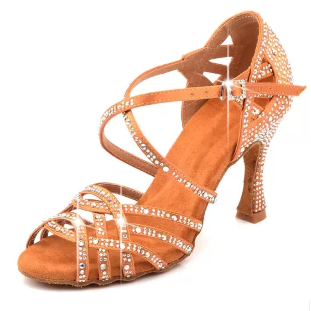 Latin dance shoes with stones